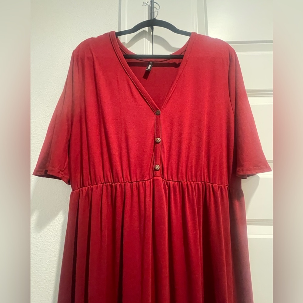 ALLGRACE Maroon Maxi Dress Size 2XL Plus size - Picture 8 of 9